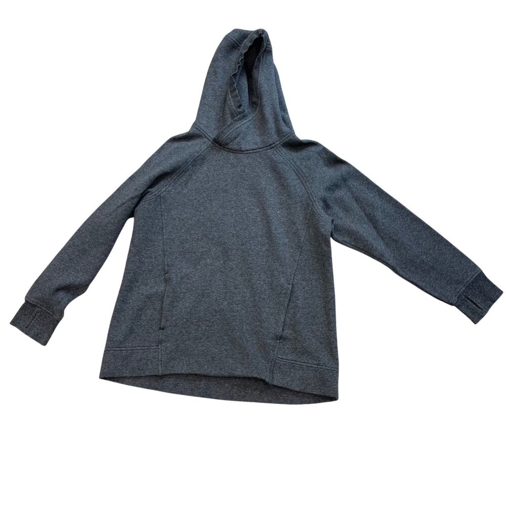 Lululemon Hooded Sweatshirt Women's‎ Size 10 Heathered Gray Thumbholes Comfort
